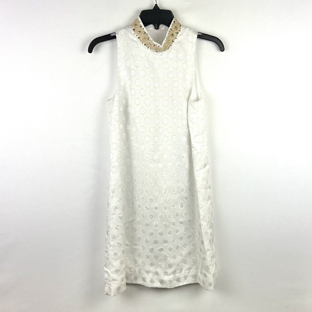 Lilly Pulitzer Women’s Brandi Shift White/Gold Sleeveless Dress Size 00